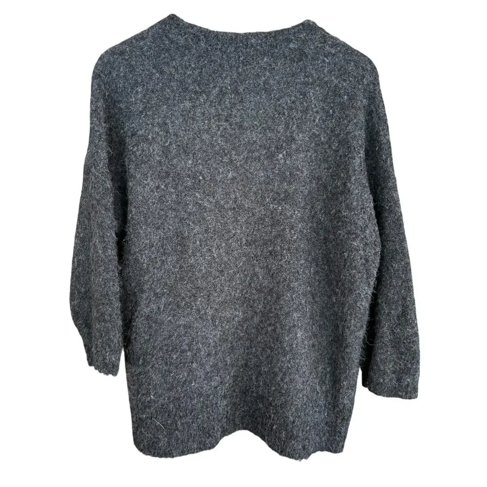J Crew Alpaca Tunic Sweater S Gray Fuzzy Cozy J.Crew B1785 Capsule Luxe